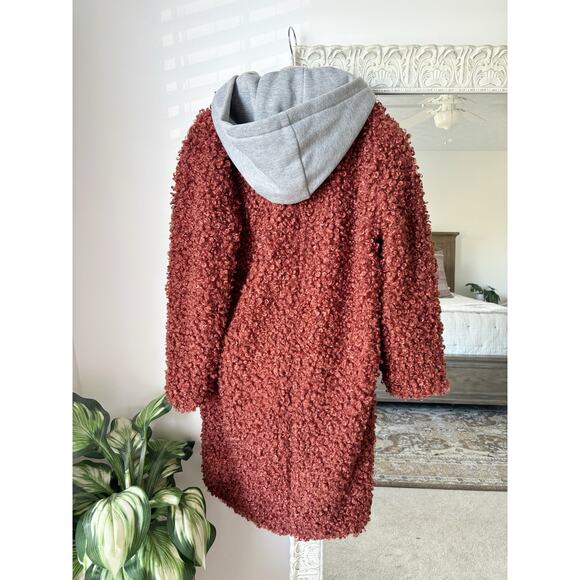 Zara Hooded Teddy Longline Coat - Picture 7 of 8